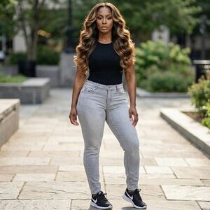 LIGHT GREY 5POCKET JEANS